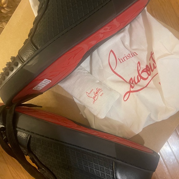 Christian Louboutin Black Spiked Sneakers - Picture 5 of 7